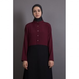 NAZNEEN contrast body daily wear Abaya Black