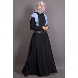 Nazneen Frill casual daily wear collage girls casual abaya black sky blue