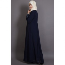Nazneen Embellished Navy Party Burqown ( Burqa+Gown)