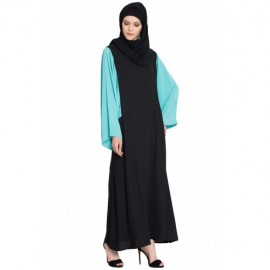 Nazneen Contrast Sleeve Casual Abaya