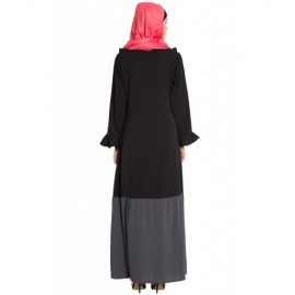 NAZNEEN Contrast bottom frilled casual Abaya