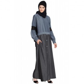 NAZNEEN Denim Skirt Chambray top lace casual Abaya
