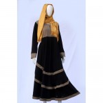 Nowrin Black& Gold Party Wear Abaya Burqa - B221