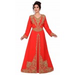 Women's moroccan Style Kaftan Caftan Farasha Jalabiya Abaya Long Maxi Dress Red