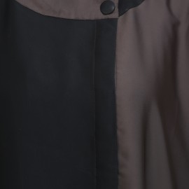 Black & Dusty Color Nida Side Front Open Abaya