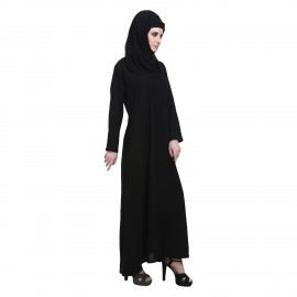 Black Crepe A-Shaped Abaya