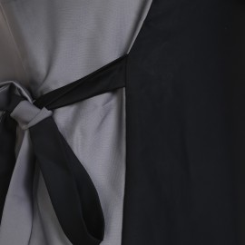 Black & Grey Nida Both Side Belt Abaya