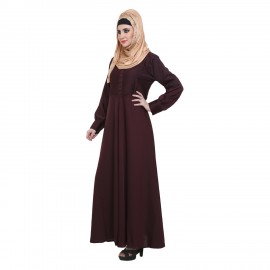 Maroon Nida Designer Large Flare Abaya