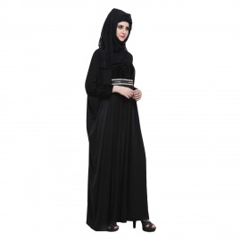 Black Lycra Kaftaan Style Abaya