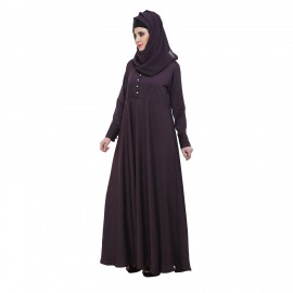 Purple Nida Designer Pleated Large Flare Abaya