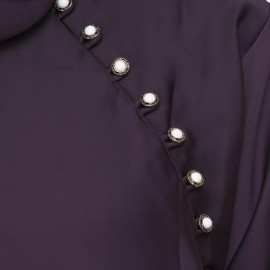 Purple Nida A-Shaped Side Button Style Formal Abaya