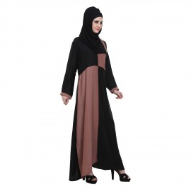 BLack & Badami Box Style Abaya