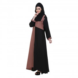 BLack & Badami Box Style Abaya
