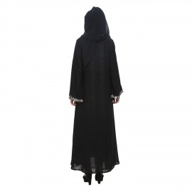 Black Georgette Double Layer Formal Abaya