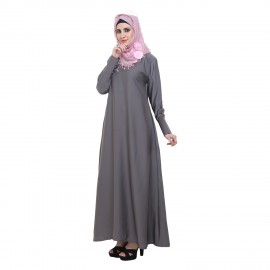 Grey Nida A-Shaped Formal Abaya