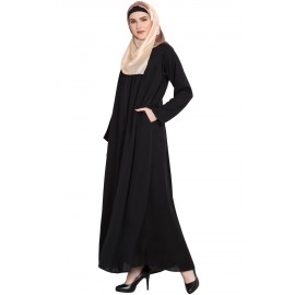 Black Nida Pintuck Design Stylish Abaya For women