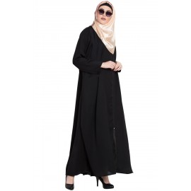 Black Nida Pintuck Design Stylish Abaya For women