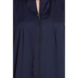 Navy Blue Stylish Zipper Designer Abaya