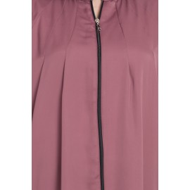 Baby Pink Nida Stylish Zipper Abaya For Girls