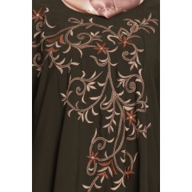 Mehndi Latest Kali Designer Abaya With Embroidery For Stylish Women