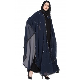 Navy Blue & Black New Fashion Dubai Abaya