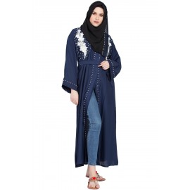 Blue Burqa New Fashion Open Abaya