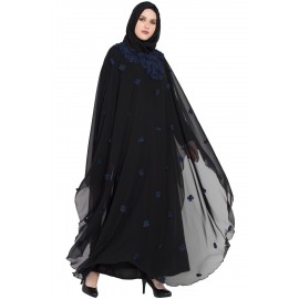 Black Floral New Fashion Dubai Abaya