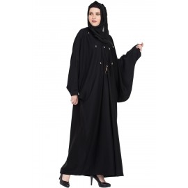 Black Dubai Stylish Afghani Kaftaan Abaya