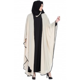 Beige New Fashion Dubai Butterfly Abaya