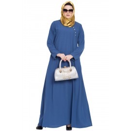Women Blue Simple Abaya