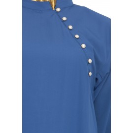 Women Blue Simple Abaya