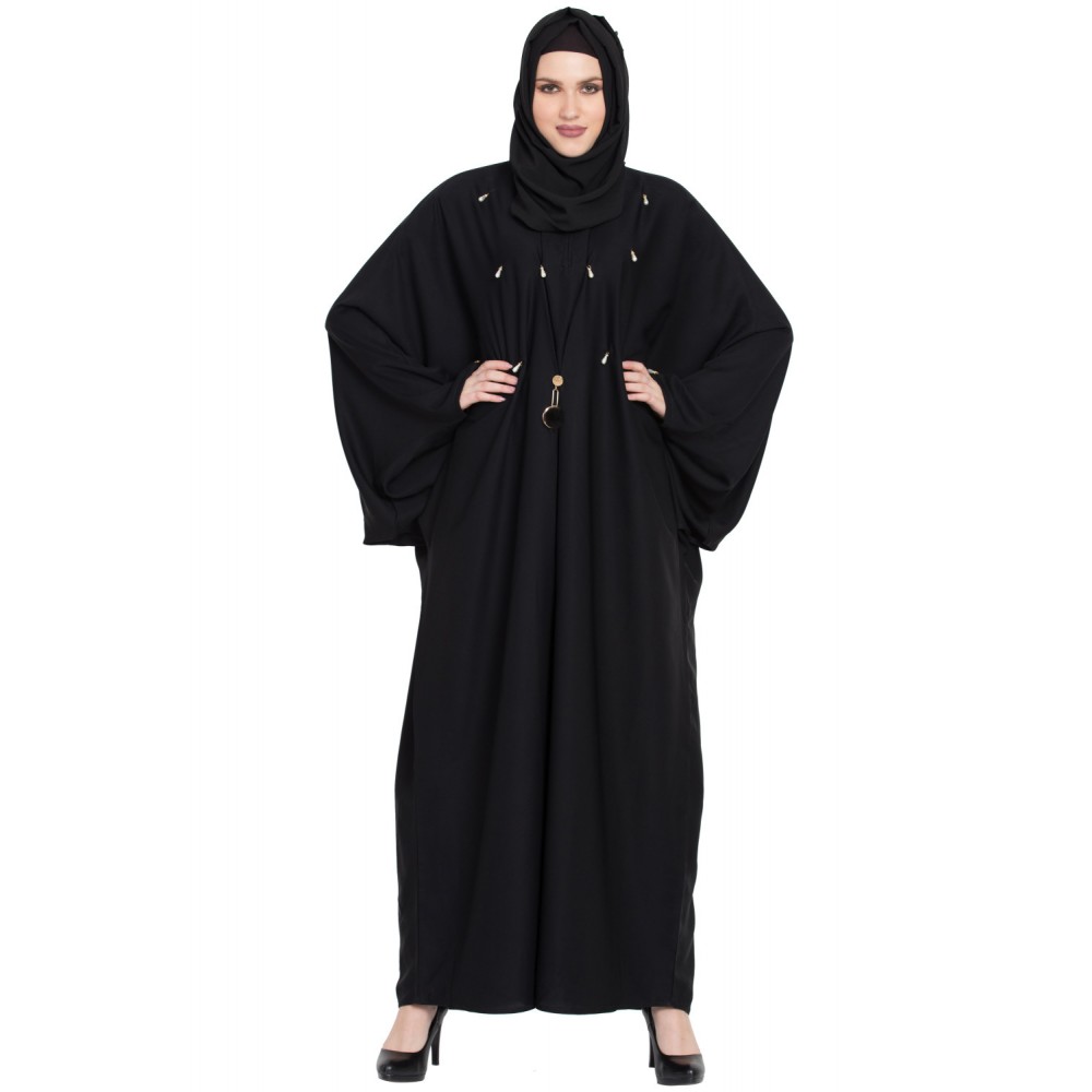 Black Dubai Stylish Afghani Kaftaan Abaya
