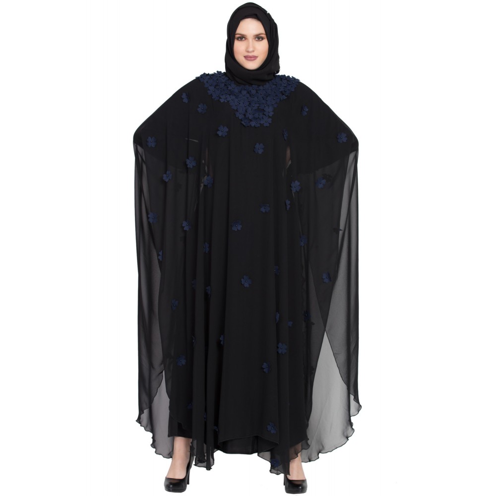 Black Floral New Fashion Dubai Abaya