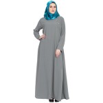 Grey A-shaped Formal Abaya