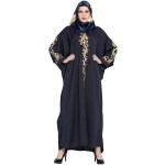 Navy Blue Embroidered Butterfly Burqa