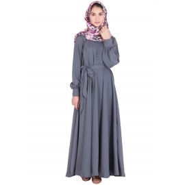 Grey Colour Large Flared Abaya