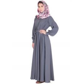 Grey Colour Large Flared Abaya