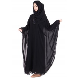 Black Double Layered Kaftaan Style Abaya