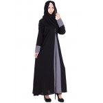 Black & Grey Layered Formal Abaya