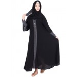 Black Placket Designer Abaya