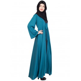 Double layered blue abaya