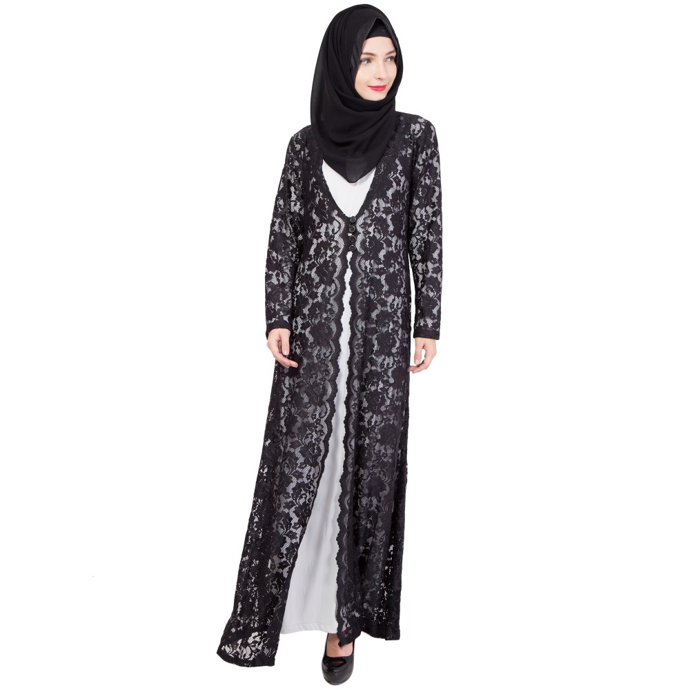 Lace jacket abaya
