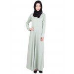 Light beige green color abaya