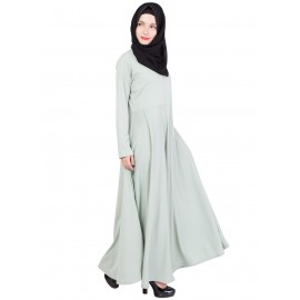 Light beige green color abaya