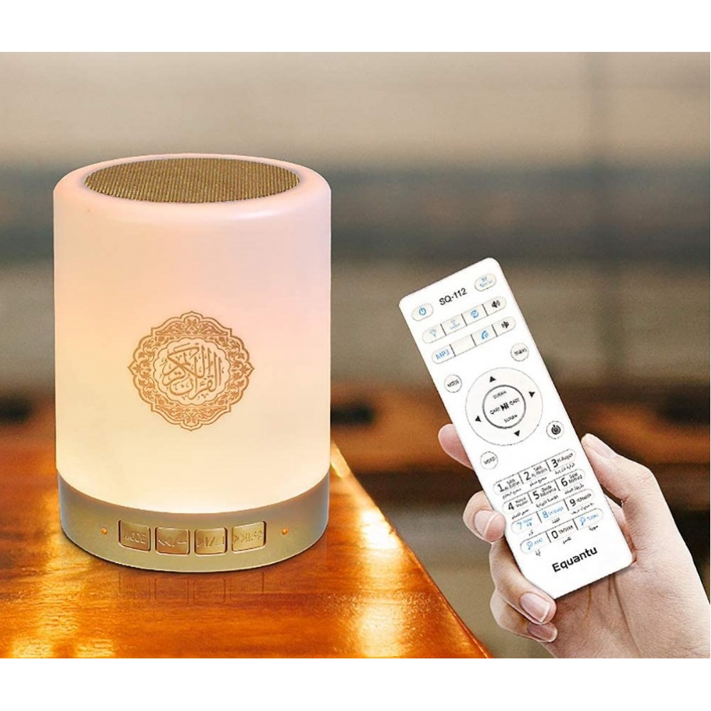 New style Muslim digital Blue tooth APP Remote 7 light colors Islamic educational player al touch lamp Quran Speaker SQ112