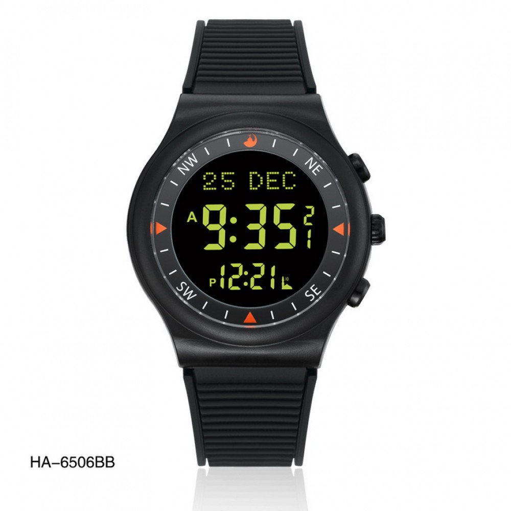 Al Harameen Digital Azan Sports Watch With Automatic Qibla Compass HA-6506BB