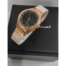 Al Harameen Wrist Watch Golden Belt Black Dial HA-6105-FRB