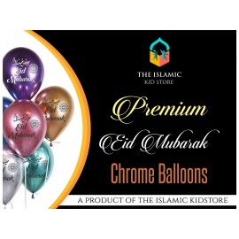 Premium Eid Mubarak Chrome balloons ( Pack of 5)
