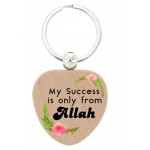 MY SUCCESS IS ONLY FROM ALLAH HEART SHAPE KEYCHAIN