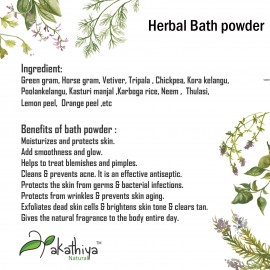 Akathiya Sunnipindi Herbal Skin Lightening and Tan Removal, Revitalizing Bath Powder Scrub, 250g